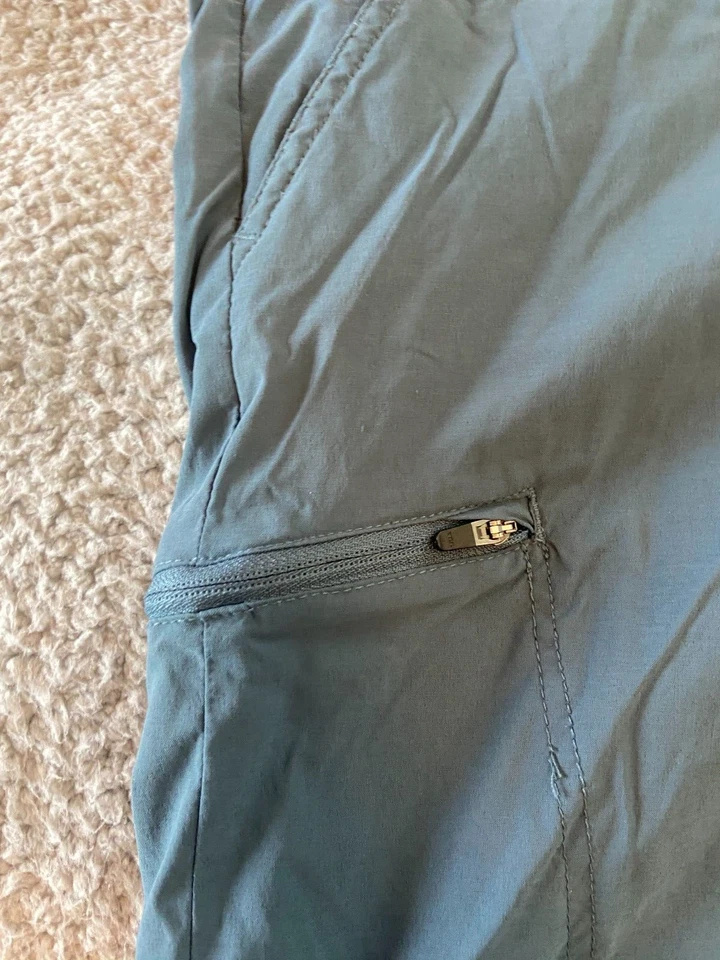 Pantalón corto Trail vintage resistente a la intemperie para hombre verde azulado talla 38 bolsillo con cremallera Foto 2 de 4