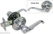 Privacy Polished Chrome Bedroom Bathroom Lever Handle Knob Door Lock lockset