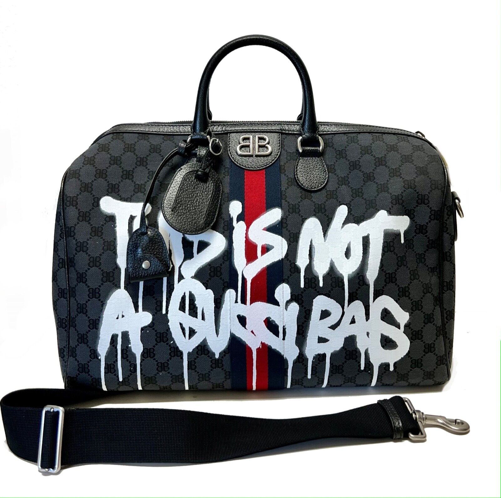 Gucci x Balenciaga The Hacker Project Graffiti Medium Tote Bag Black in  Coated Canvas/Leather with Silver-tone - US