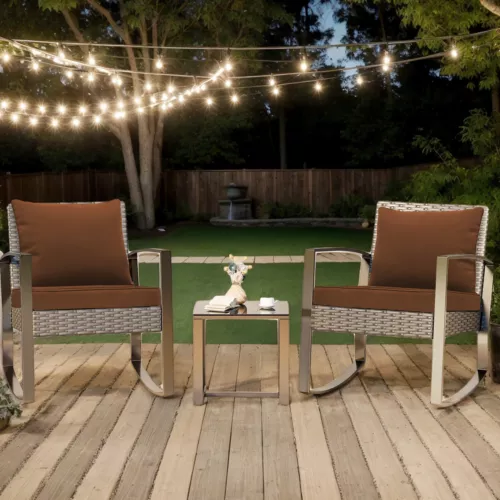 indoor Outdoor Patio Deep Seating Cushion Set with Ties Sofa Seat/Back Cushion - Picture 47 of 50