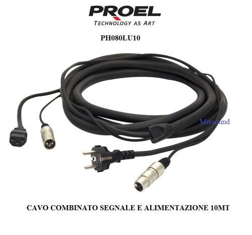 PROEL PH080LU10 CAVO COMBINATO PHONO RETE SEGNALE E ALIMENTAZIONE AUDIO DMX  10mt | eBay