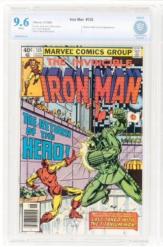 🔥Iron Man #135 NEWSSTAND CBCS 9.6 NM+ White Titanium Man App 1980 J.Bingham cgc