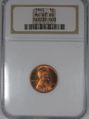 1945 1C NGC MS 67 RD Lincoln Wheat Cent [003]
