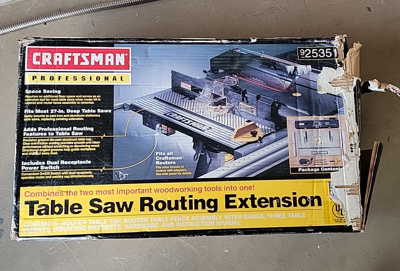 Craftsman 27" x 14" Table Saw Router Extension Wing 171253510 Part 25351 eBay