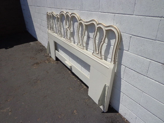 Headboard French Provincial Bed King Size Vintage Bedroom Neoclassical Regency - Image 3 of 4