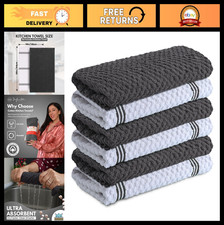 6 Pack Cotton Kitchen Towels - Absorbent Dish Towels 15" x 25" Home Essentia