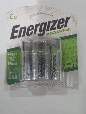 NEW SEALED! Energizer Rechargeable C Batteries NiMH 2500 mAh Pre-Charged 2 count