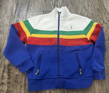 Polo Ralph Lauren Boys 6 Colorblock Full Zip Fleece Track Jacket w/ Pockets