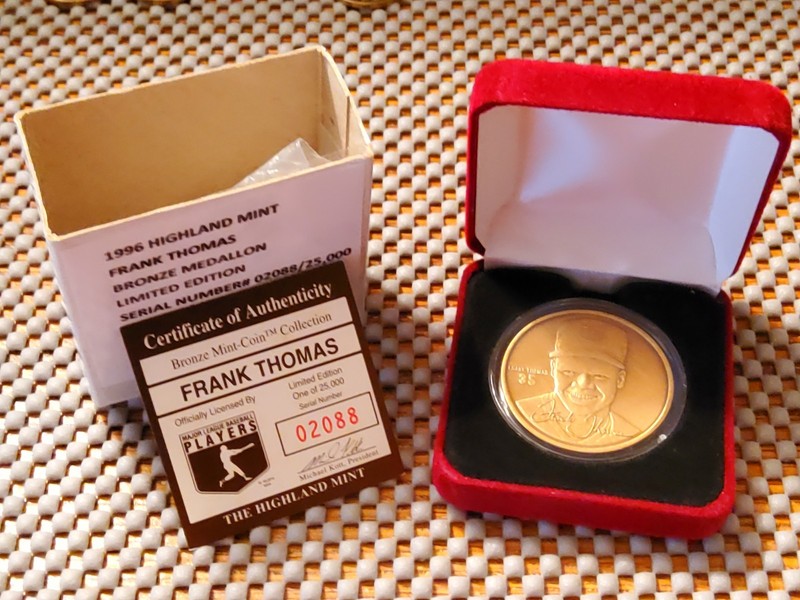 1996 HIGHLAND MINT "Frank Thomas" BRONZE MINT COIN- 