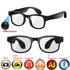 4K HD Smart Glasses AI integration Camera Bluetooth Call 290Mah Battery