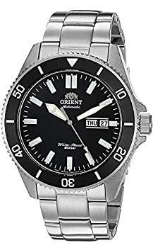 Orient Kanno Herren Edelstahl Taucheruhr schwarz aus Japan
