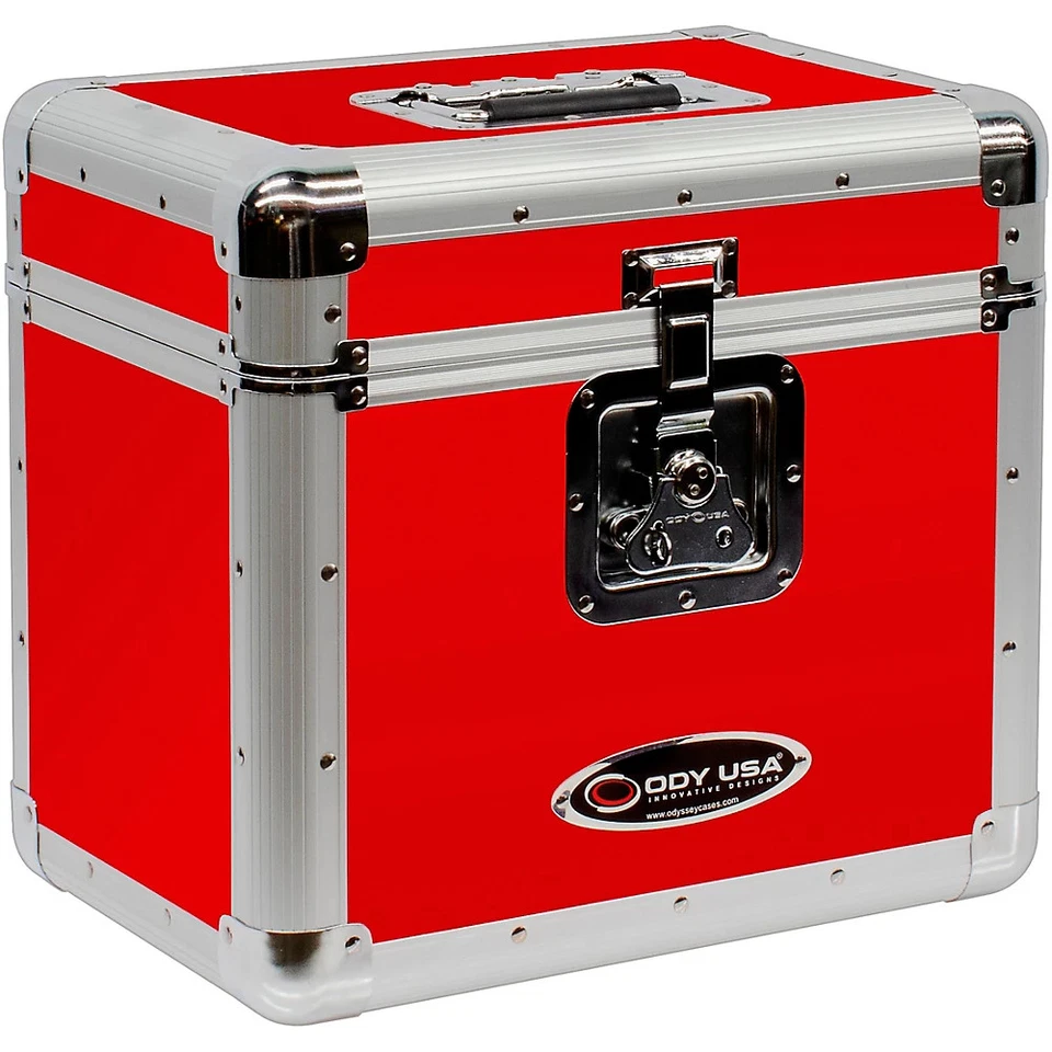 Odyssey KLP2RED Stackable 12" LP Vinyl Record Case, Red Foto 2 de 4