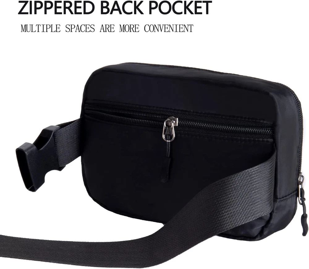 Belt Bag Fanny Pack Crossbody Bags for Women Everywhere Belt Bag (Black)