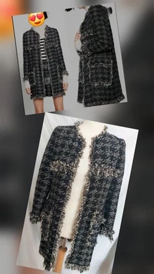 ZARA  MAROKKO  Tweed  Jacket Blazer Cardigan  Long-Blazer Mantel 💥Neuwertig  - Bild 1 von 4