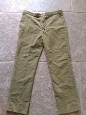 Men's Moleskin Trousers Cotton Khaki Green Chino Straight Leg W38 L32 Country