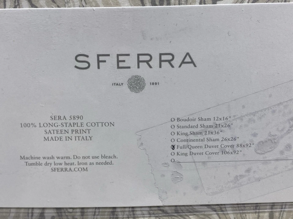 Funda nórdica Sferra Sera 5890 larga grapa algodón satén reina natural nueva Foto 4 de 4