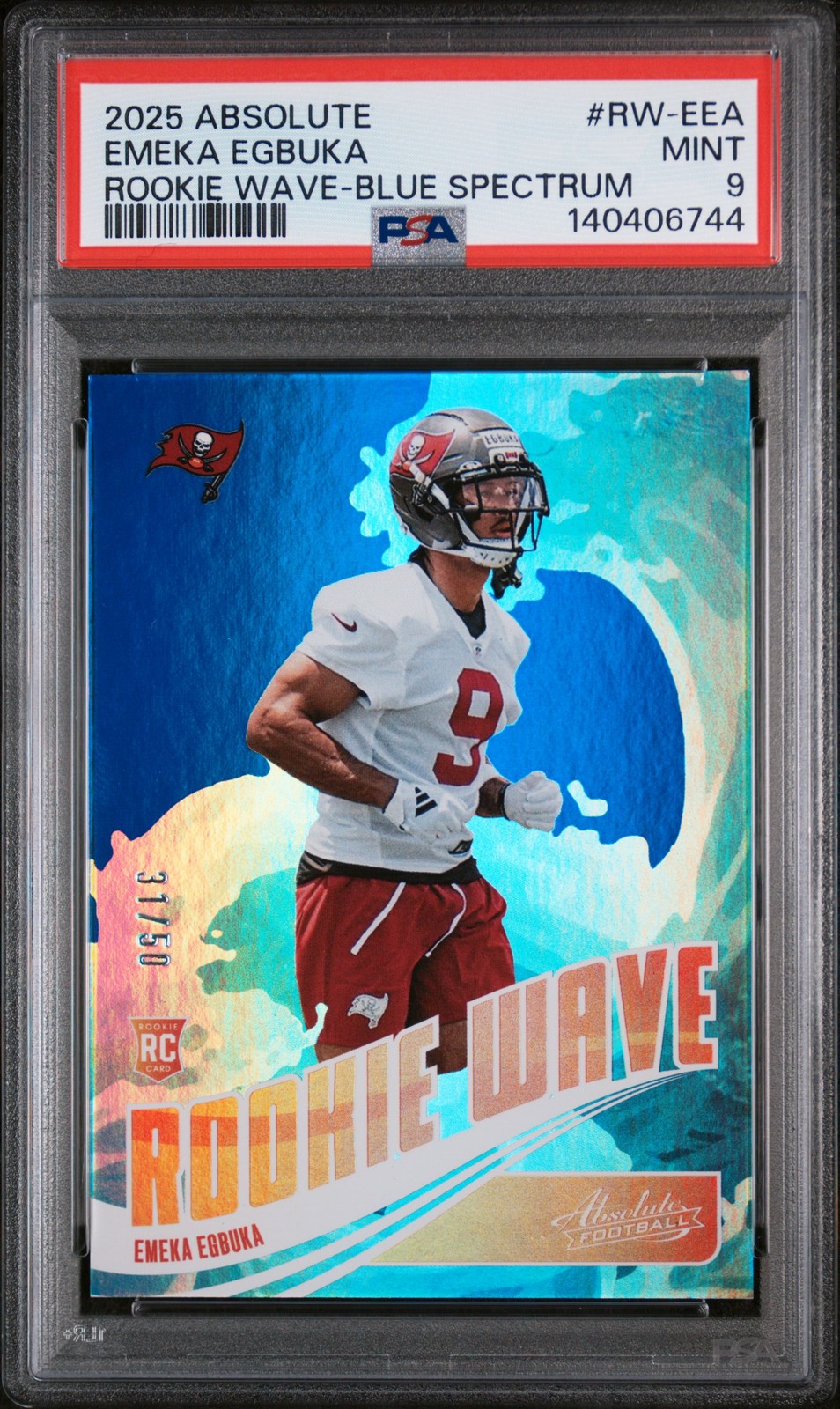 Emeka Egbuka Panini Absolute Rookie Wave #RWEEA Blue Spectrum