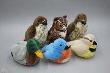Lot Of 6 Wild Republic Plush Audubon Birds Some w/Sound READ Owl Hawk Duck Blu