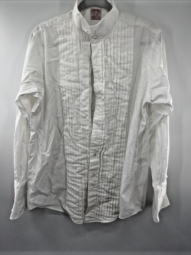 Brooks Brothers Tuxedo Shirt Mens 15.5-3 Classic White Pleated Bib French Cuff