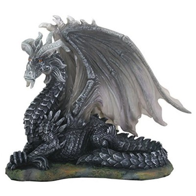 ICE ARMOR 8'' W Black & Grey Dragon Beard Polyresin Figurine Statue New in Box!