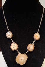 Vintage Piękny słoneczny kwarc Kawałki Wisiorki Naszyjnik 18"