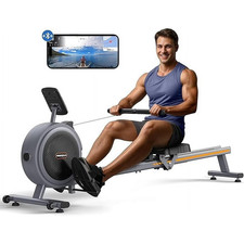 Magnetic Rowing Machine for Home, Rower with 350LBS Capacity, Dual Slide Rail