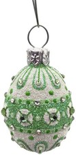 Patricia Breen Miniature Egg Zakopane Green White Swarovski Easter Tree Ornament