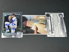 Carlos LaGrange Yankees Signed 2025 1st Bowman Chrome My 1st Bowman Beckett Hol