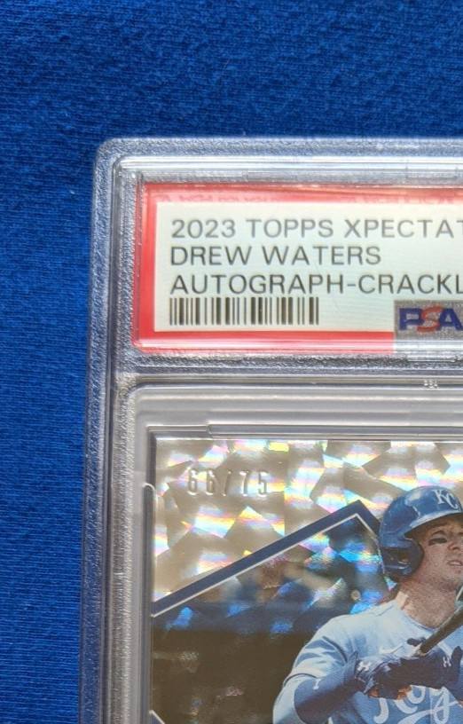 2023 Topps Xpectations  RC Drew Waters  Crackle  Auto #'d /75  PSA 9  #XADW view 2