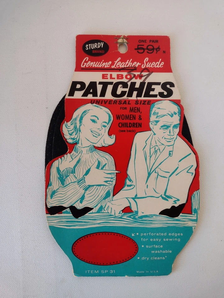 Vtg Lot Patches  Elbow Knee Sew-On Iron-On Black Brown  Blue Denim Tan - Image 2 of 4