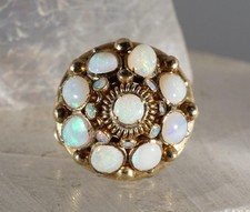 Vintage Opal Thai Princess Ring 14k Yellow Go...