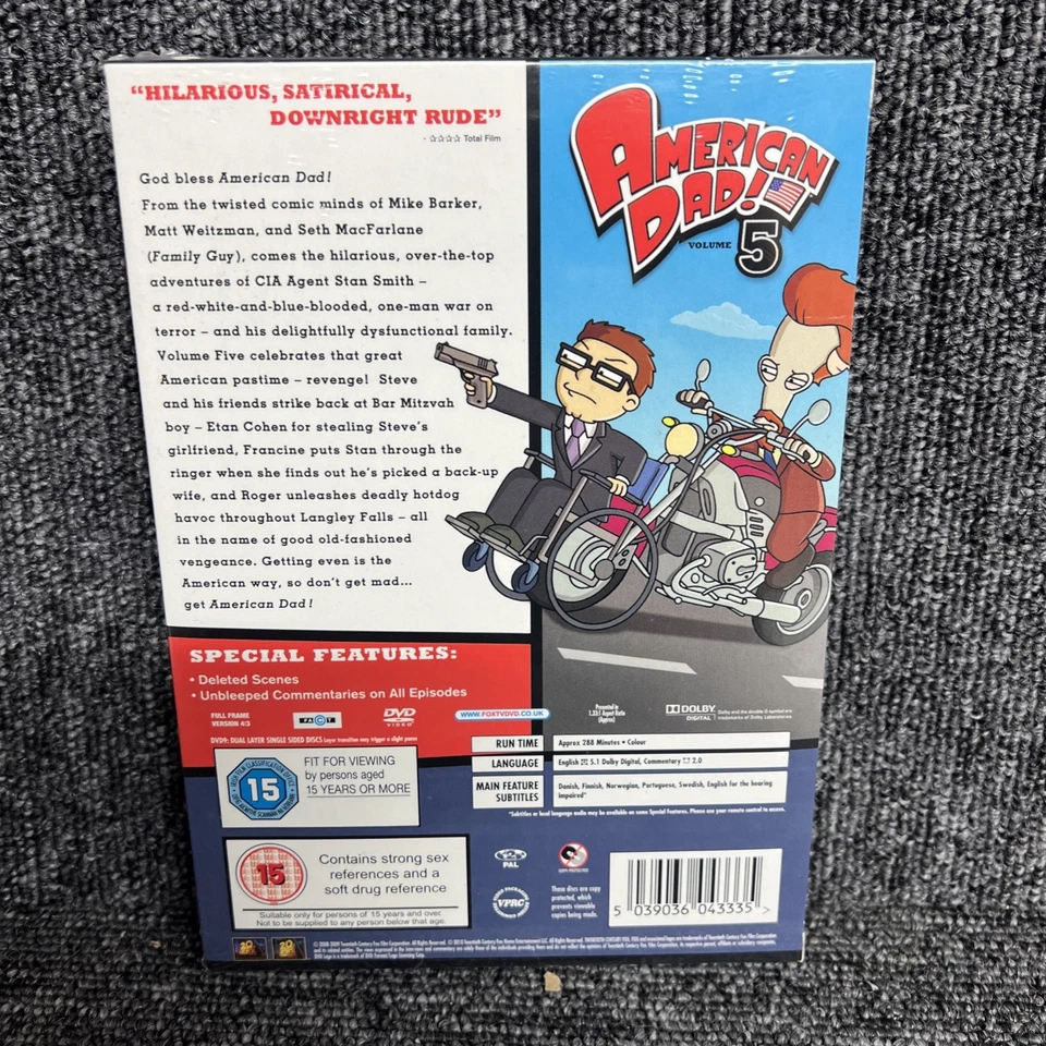 AMERICAN DAD COMPLETE SERIES 5 DVD 5th Fifth Season Five Original UK Release R2 - Image 2 of 2