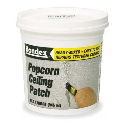 Zinsser Popcorn Ceiling Patch, 1 qt, Pail, White, Ready-Mixed Popcorn Ceiling