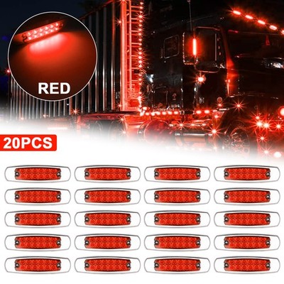 20-40PCS Truck RV Side Marker Lights 6.4'' 12 LED Trailer Light For Peterbilt
