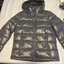 NWT Guess Mens Hooded Puffer Jacket Metallic ...
