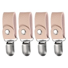 4 Pcs Kitchen Towel Holder with Clip, Leather Dish Towel Holder, Pink