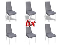 Gruppe Set Wohn Echtes Holz Esszimmer Garnitur Lehn Samt Textil Stuhl 6X StüHle