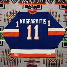 Vintage NY Islanders Kasparaitis 11 CCM Jersey Signed Mens XL NHL R1