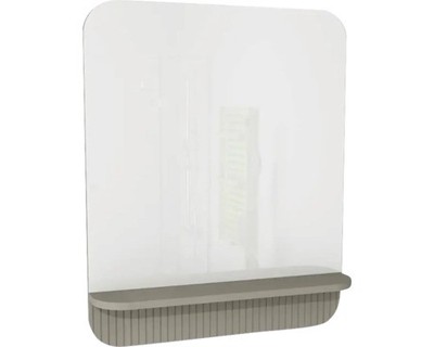 Badspiegel mit Ablage Devo Gloria 2.0 70x86x14 cm Stone grey supermatt geriffelt