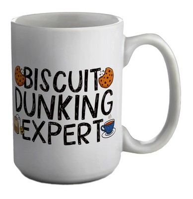 Biscuit Dunking Expert lustiger Teeliebhaber Becher 15 Unzen große Tasse Geschenk weiß