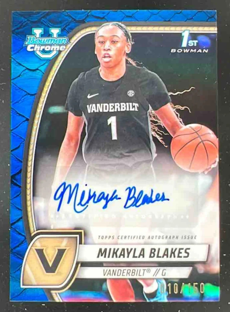 2024-25 Bowman University Chrome Reptilian Blue #55 Mikayla Blakes Auto /150