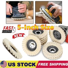 6PCS 5" Wool Felt Flap Disc Metal Working Polishing Buffing Wheel for Grinder