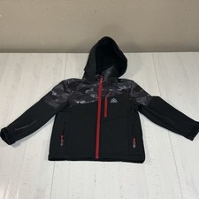 Snozu Boy's Extreme Gear Softshell Fleece Lined Jacket Black/Forest Camo Sm 7/8