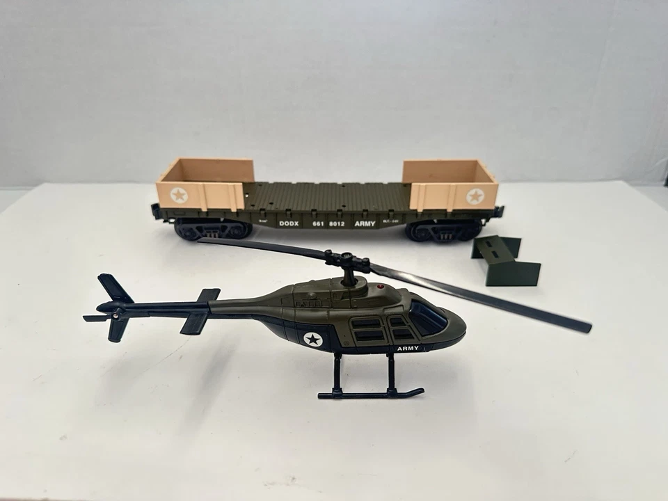 K-Line O K661-8012 ARMY Flat Car W/ Diecast Helicopter Figures Missing - Image 2 of 4