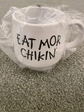 Chick-fil-a EAT MOR CHIKIN Slogan White 17 oz Ceramic Coffee Mug