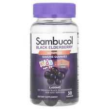 Kids Black Elderberry Gummies  Vitamin C  Zinc, Ages 2 , 30 Gummies