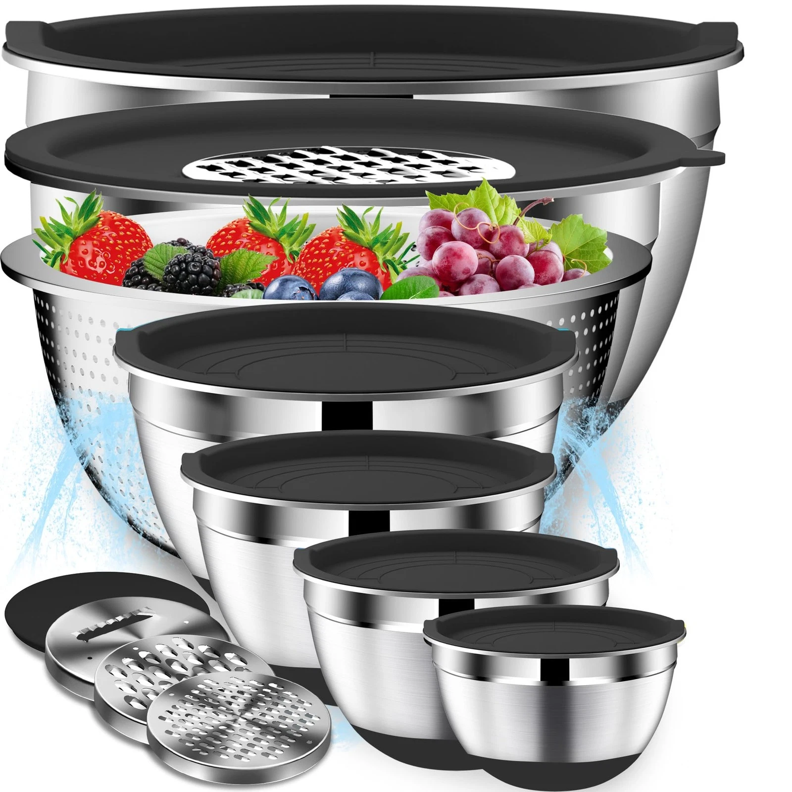 Mixing Bowls with Lids Set - 16pcs Stainless Steel Mixing Bowl Set with Colan...
Opens in a new wind