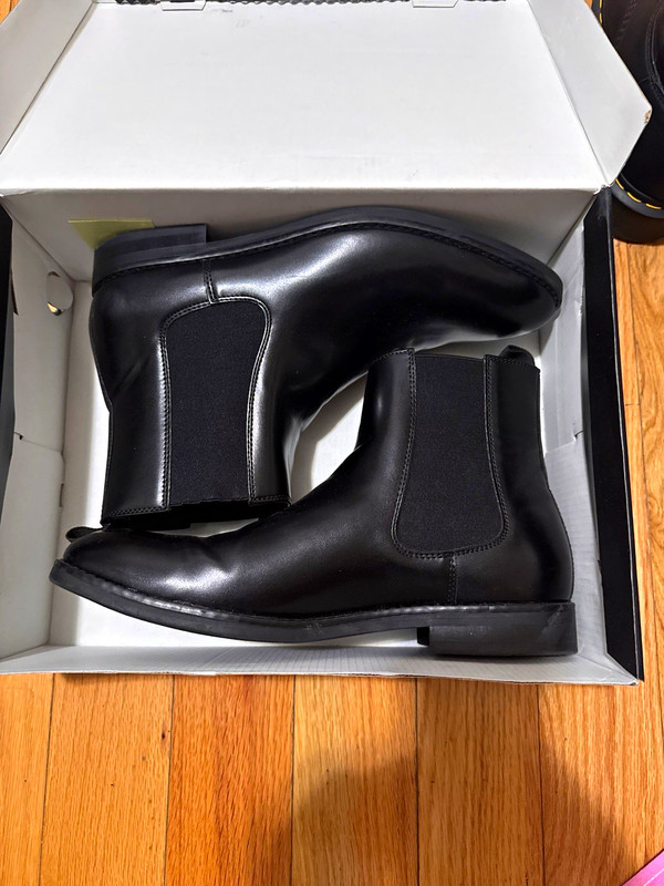 Alfani Men's Black Leather Chelsea Ankle Boots Slip-On Round Toe Size 11