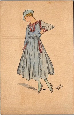 ILLUSTRATOREN - LOUIS BOSQ - Frau im blauen Kleid