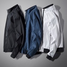 Men's Solid Lapel Jacket Casual Sport Style for Spring Autumn Regular Fit